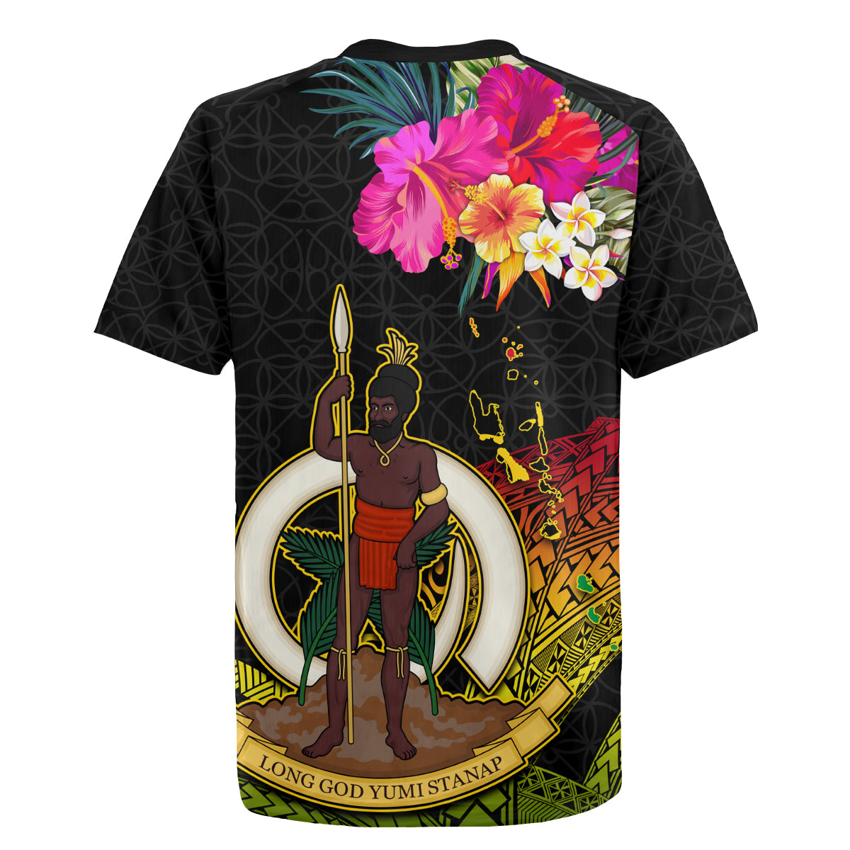 Vanuatu Ni-Van Rugby Jersey Coat of Arms Sand Drawing LT03 - Polynesian Pride