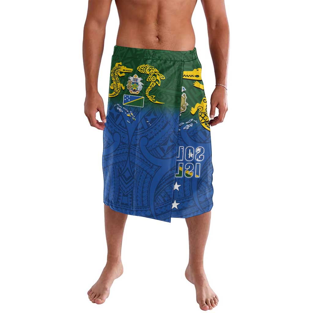 Solomon Islands Lavalava The Guardians-Tribal Crocodile and Shark Melanesian Tattoo LT03 Green - Polynesian Pride