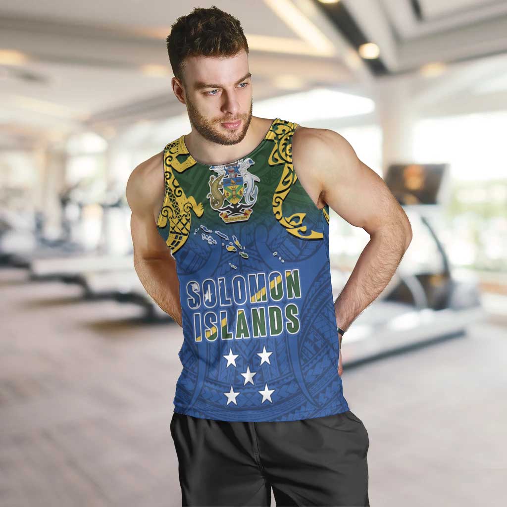 Solomon Islands Men Tank Top The Guardians-Tribal Crocodile and Shark Melanesian Tattoo LT03 Green - Polynesian Pride