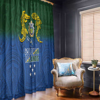 Solomon Islands Window Curtain The Guardians-Tribal Crocodile and Shark Melanesian Tattoo LT03 - Polynesian Pride