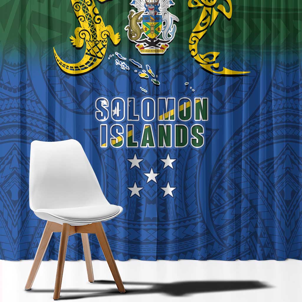 Solomon Islands Window Curtain The Guardians-Tribal Crocodile and Shark Melanesian Tattoo LT03 - Polynesian Pride