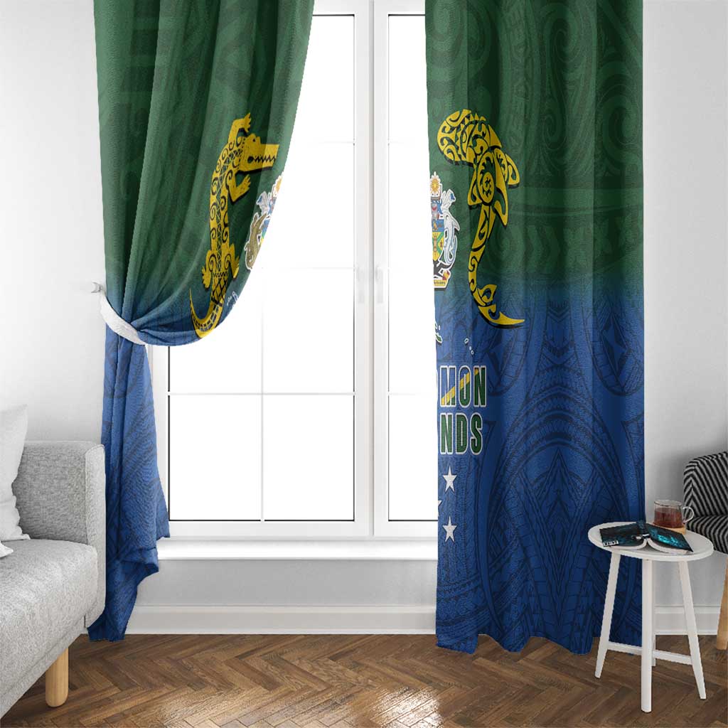 Solomon Islands Window Curtain The Guardians-Tribal Crocodile and Shark Melanesian Tattoo LT03 - Polynesian Pride