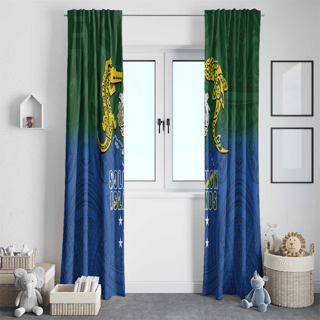 Solomon Islands Window Curtain The Guardians-Tribal Crocodile and Shark Melanesian Tattoo LT03 - Polynesian Pride