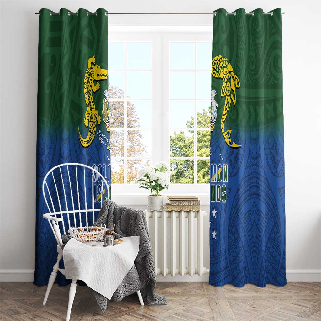 Solomon Islands Window Curtain The Guardians-Tribal Crocodile and Shark Melanesian Tattoo LT03 - Polynesian Pride