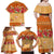 Hawaii Hibiscus Family Matching Off Shoulder Maxi Dress and Hawaiian Shirt Turtles and Tribal Motifs Vintage Floral Style