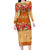 Hawaii Hibiscus Long Sleeve Bodycon Dress Turtles and Tribal Motifs Vintage Floral Style