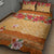 Hawaii Hibiscus Quilt Bed Set Turtles and Tribal Motifs Vintage Floral Style