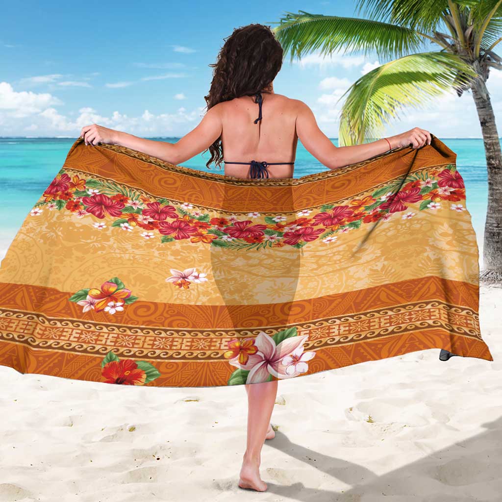 Hawaii Hibiscus Sarong Turtles and Tribal Motifs Vintage Floral Style LT03 - Polynesian Pride