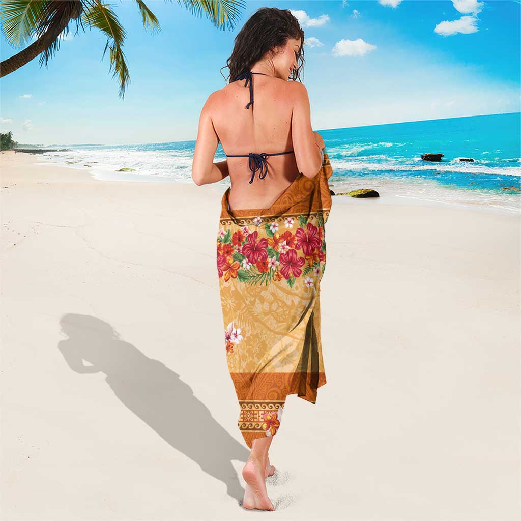 Hawaii Hibiscus Sarong Turtles and Tribal Motifs Vintage Floral Style LT03 - Polynesian Pride