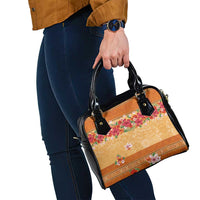 Hawaii Hibiscus Shoulder Handbag Turtles and Tribal Motifs Vintage Floral Style LT03 - Polynesian Pride