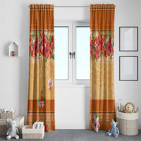 Hawaii Hibiscus Window Curtain Turtles and Tribal Motifs Vintage Floral Style LT03 - Polynesian Pride