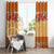 Hawaii Hibiscus Window Curtain Turtles and Tribal Motifs Vintage Floral Style