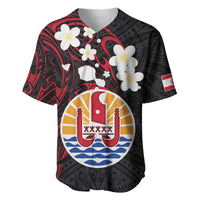 French Polynesia Tiare Day Baseball Jersey Seal and Polynesian Pattern LT03 Black - Polynesian Pride