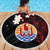 French Polynesia Tiare Day Beach Blanket Seal and Polynesian Pattern