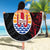 French Polynesia Tiare Day Beach Blanket Seal and Polynesian Pattern