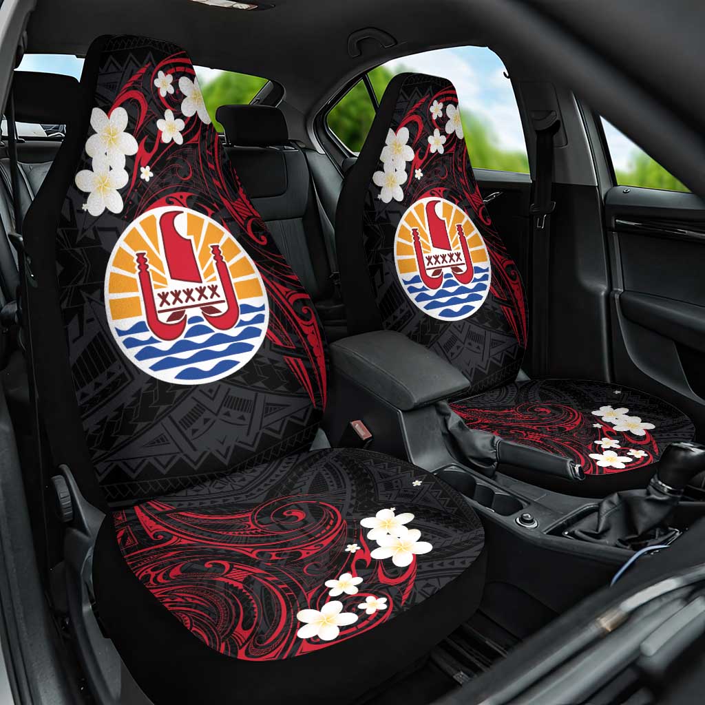 French Polynesia Tiare Day Car Seat Cover Seal and Polynesian Pattern LT03 One Size Black - Polynesian Pride