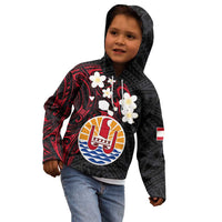 French Polynesia Tiare Day Kid Hoodie Seal and Polynesian Pattern LT03 - Polynesian Pride
