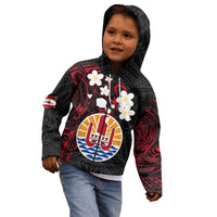 French Polynesia Tiare Day Kid Hoodie Seal and Polynesian Pattern LT03 - Polynesian Pride