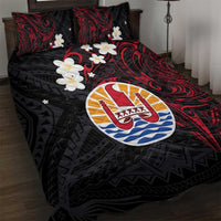 French Polynesia Tiare Day Quilt Bed Set Seal and Polynesian Pattern LT03 Black - Polynesian Pride