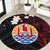 French Polynesia Tiare Day Round Carpet Seal and Polynesian Pattern