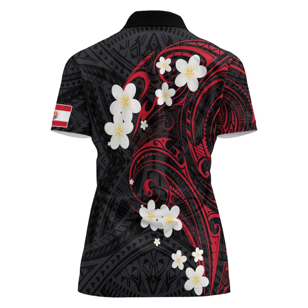 French Polynesia Tiare Day Women Polo Shirt Seal and Polynesian Pattern LT03 - Polynesian Pride