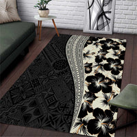 Bula Hibiscus Festival Area Rug Tapa Pattern Half Style LT03 Beige - Polynesian Pride