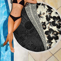 Bula Hibiscus Festival Beach Blanket Tapa Pattern Half Style LT03 - Polynesian Pride