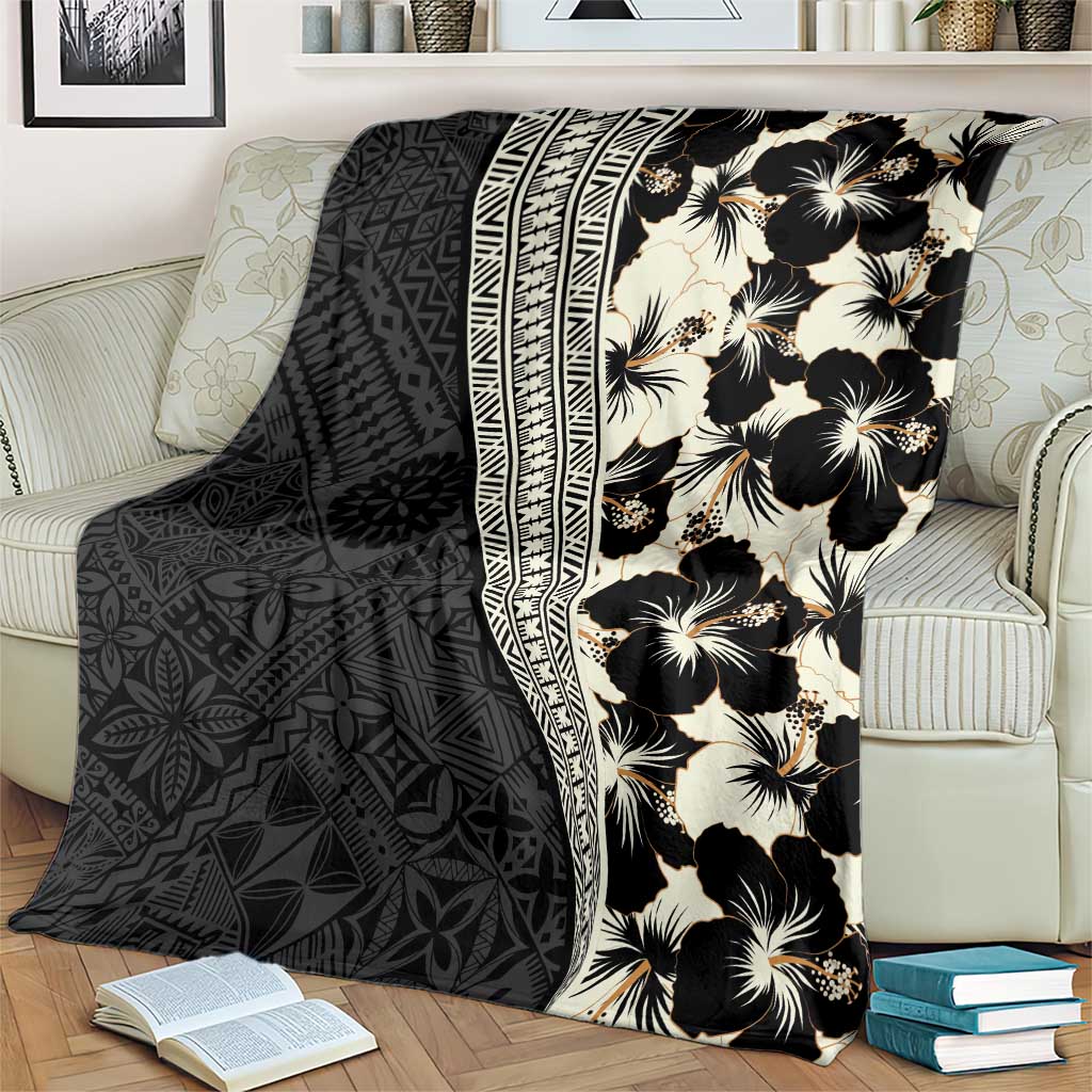 Bula Hibiscus Festival Blanket Tapa Pattern Half Style LT03 - Polynesian Pride