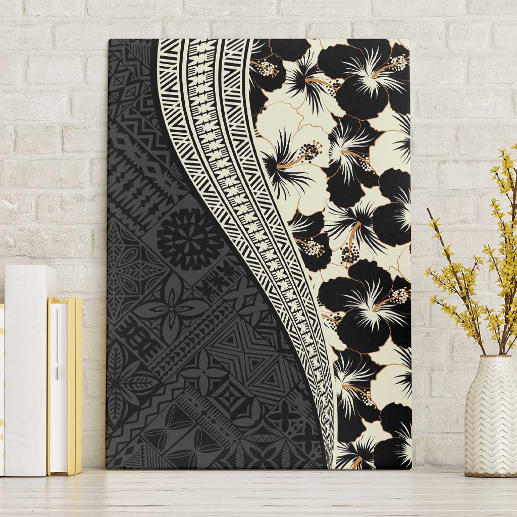 Bula Hibiscus Festival Canvas Wall Art Tapa Pattern Half Style LT03 Without Frame Beige - Polynesian Pride