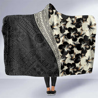 Bula Hibiscus Festival Hooded Blanket Tapa Pattern Half Style LT03 One Size Beige - Polynesian Pride