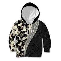 Bula Hibiscus Festival Kid Hoodie Tapa Pattern Half Style LT03 Hoodie Beige - Polynesian Pride