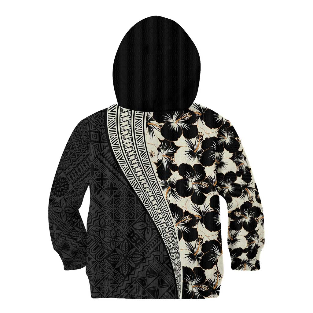 Bula Hibiscus Festival Kid Hoodie Tapa Pattern Half Style LT03 - Polynesian Pride