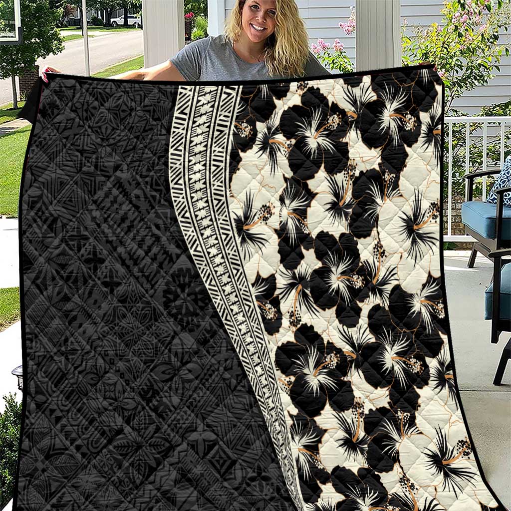 Bula Hibiscus Festival Quilt Tapa Pattern Half Style LT03 Beige - Polynesian Pride