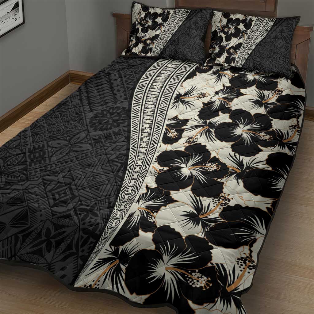 Bula Hibiscus Festival Quilt Bed Set Tapa Pattern Half Style LT03 - Polynesian Pride