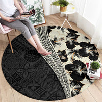 Bula Hibiscus Festival Round Carpet Tapa Pattern Half Style LT03 - Polynesian Pride