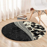Bula Hibiscus Festival Round Carpet Tapa Pattern Half Style LT03 - Polynesian Pride
