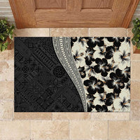 Bula Hibiscus Festival Rubber Doormat Tapa Pattern Half Style LT03 Beige - Polynesian Pride