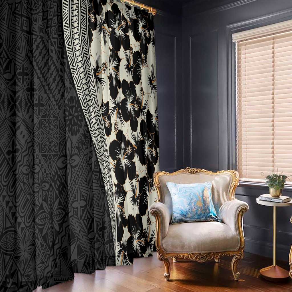 Bula Hibiscus Festival Window Curtain Tapa Pattern Half Style LT03 - Polynesian Pride