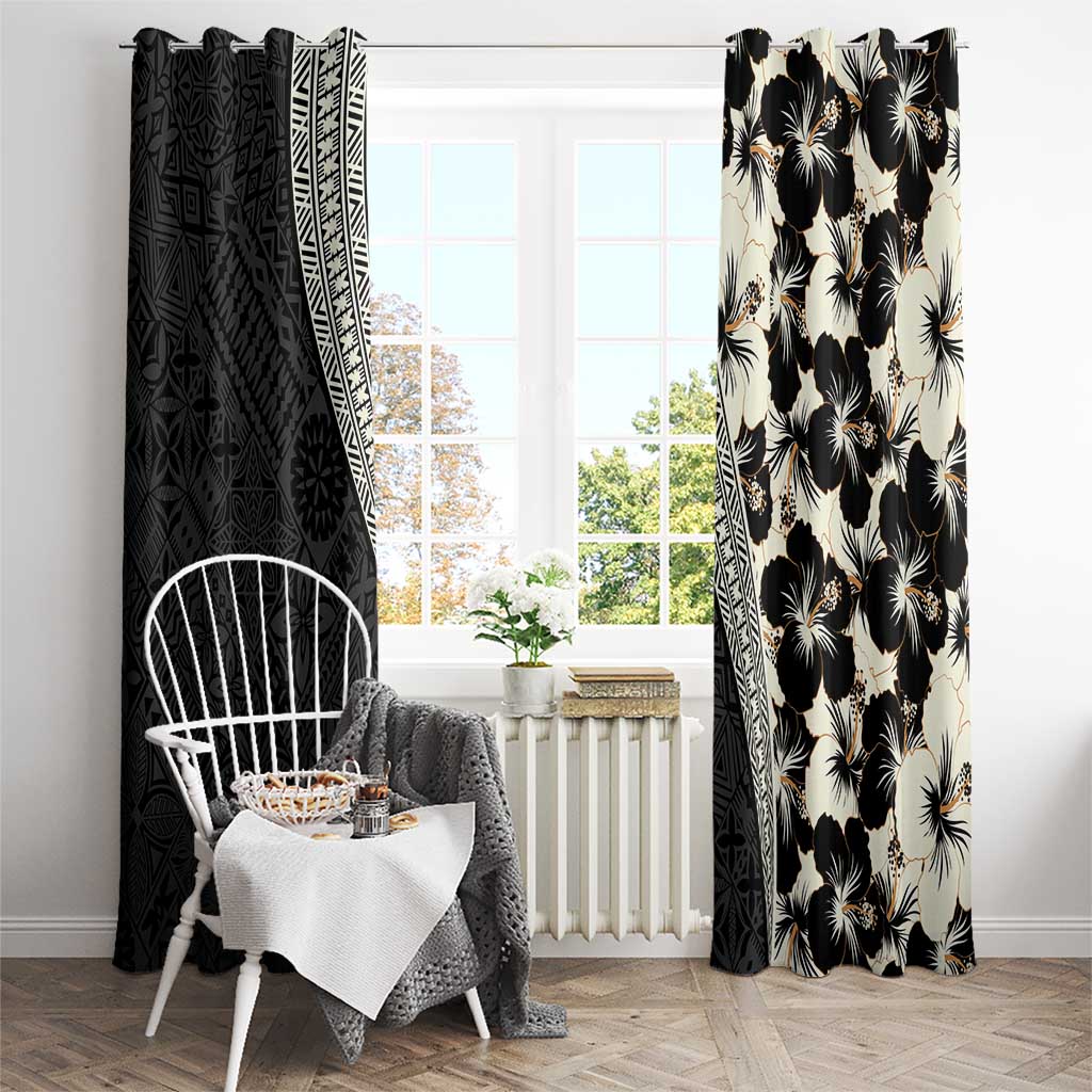 Bula Hibiscus Festival Window Curtain Tapa Pattern Half Style LT03 - Polynesian Pride