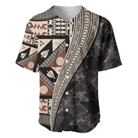 Bula Hibiscus Festival Baseball Jersey Fijian Masi Pattern Half Style LT03 Beige - Polynesian Pride