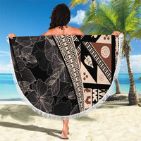 Bula Hibiscus Festival Beach Blanket Fijian Masi Pattern Half Style LT03 - Polynesian Pride