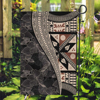 Bula Hibiscus Festival Garden Flag Fijian Masi Pattern Half Style LT03 Garden Flag Beige - Polynesian Pride