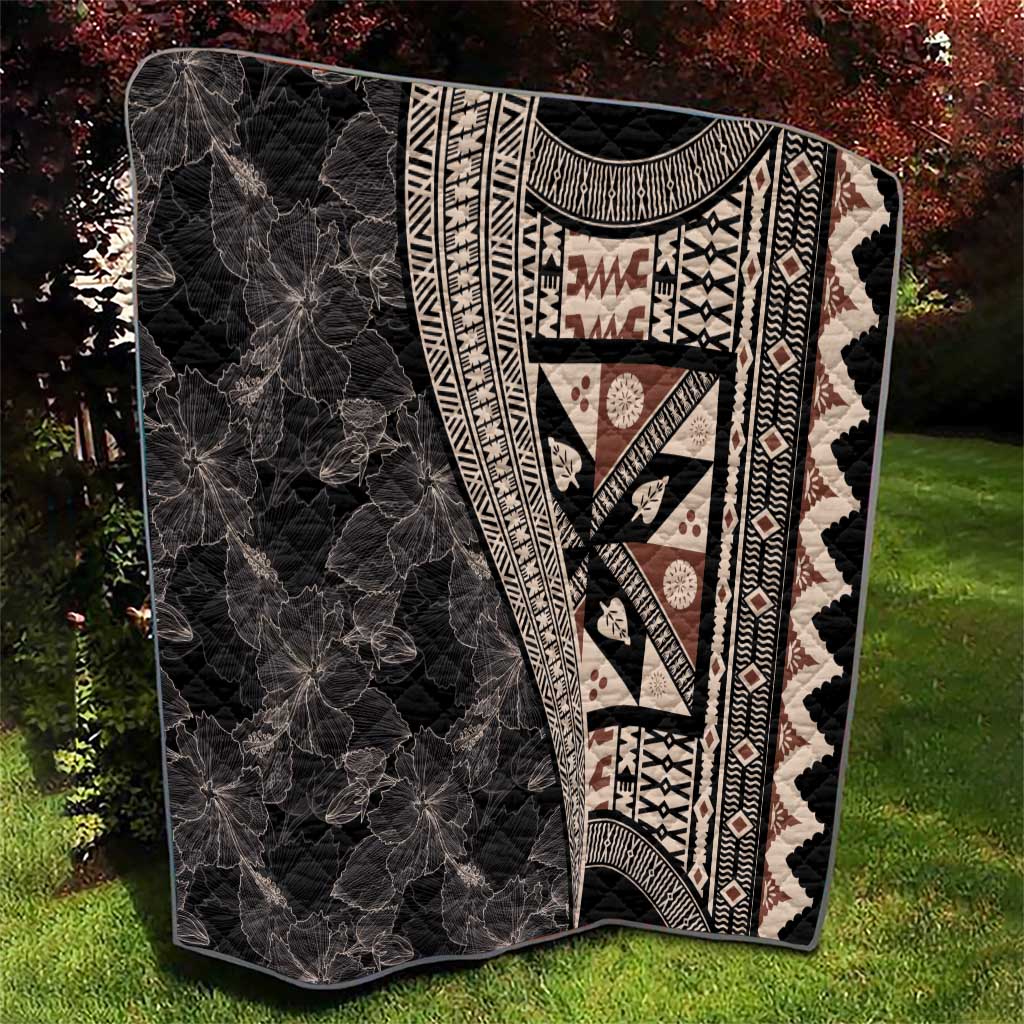 Bula Hibiscus Festival Quilt Fijian Masi Pattern Half Style LT03 - Polynesian Pride