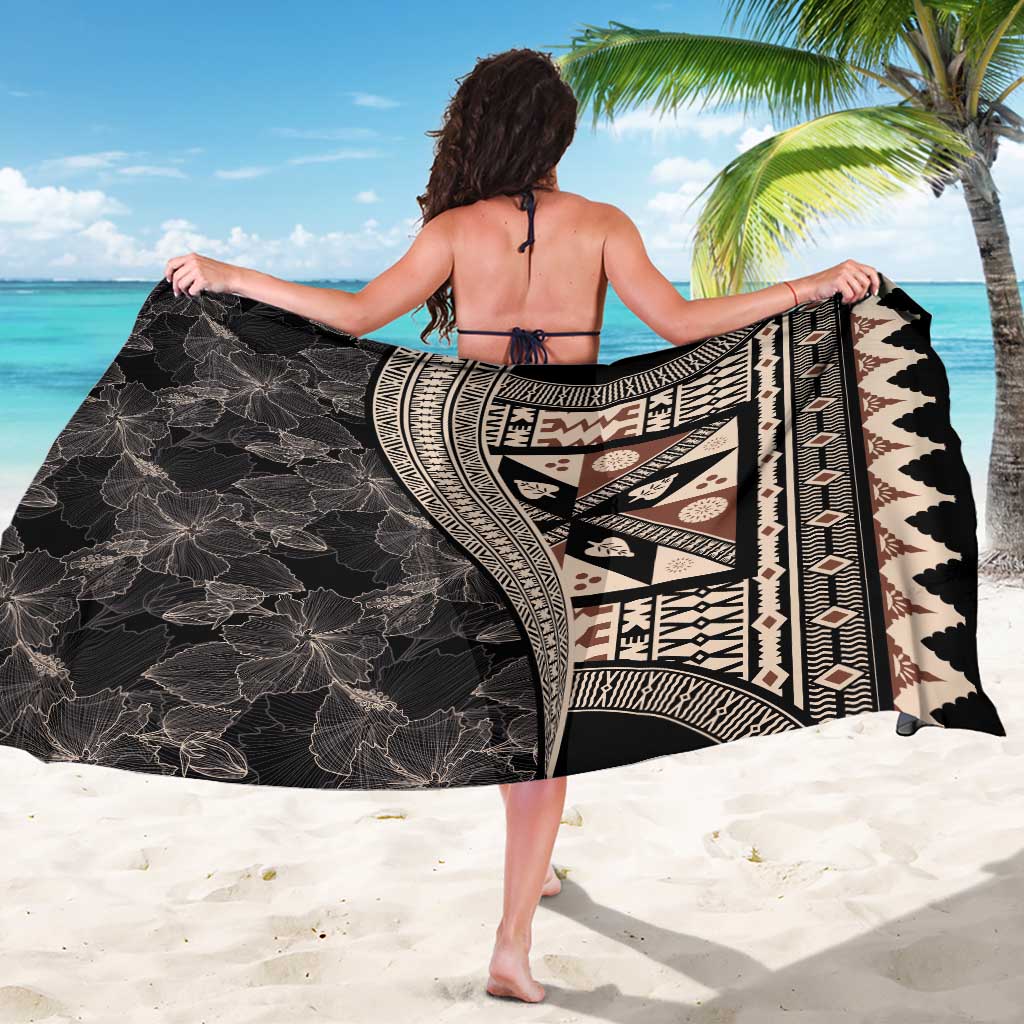 Bula Hibiscus Festival Sarong Fijian Masi Pattern Half Style LT03 - Polynesian Pride