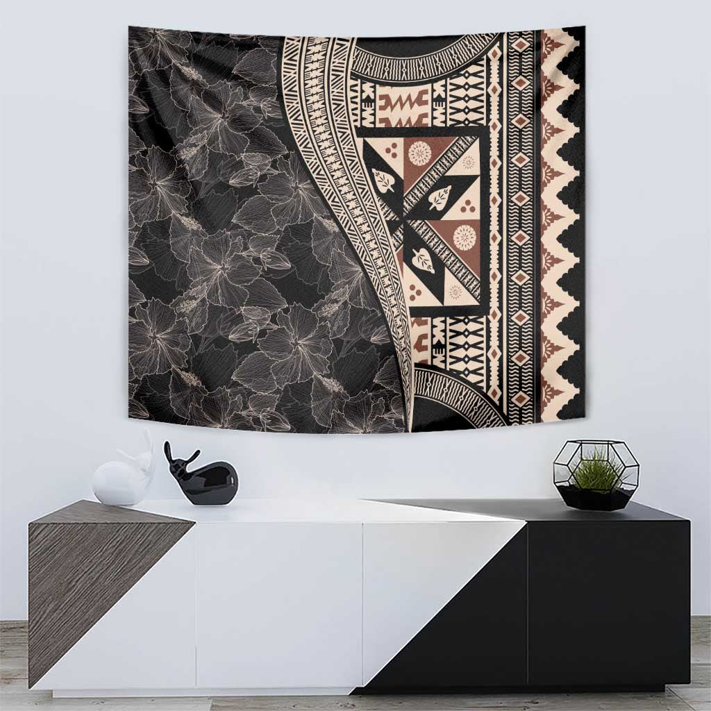 Bula Hibiscus Festival Tapestry Fijian Masi Pattern Half Style LT03 - Polynesian Pride