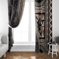 Bula Hibiscus Festival Window Curtain Fijian Masi Pattern Half Style LT03 - Polynesian Pride