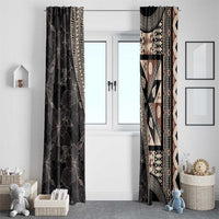 Bula Hibiscus Festival Window Curtain Fijian Masi Pattern Half Style LT03 - Polynesian Pride