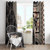 Bula Hibiscus Festival Window Curtain Fijian Masi Pattern Half Style LT03 - Polynesian Pride