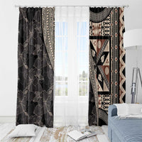 Bula Hibiscus Festival Window Curtain Fijian Masi Pattern Half Style LT03 - Polynesian Pride