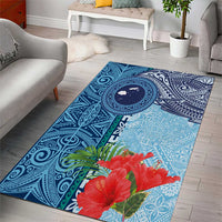 Fiji Day Area Rug Tapa Pattern and Hibiscus Flower LT03 - Polynesian Pride